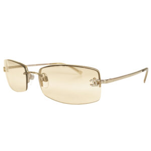 Vintage Chanel Diamante Rimless Sunglasses in Gold | NITRYL