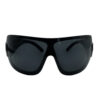 Chanel Logo Oversized Ski Sunglasses in Black / Silver - Image 2