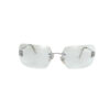 Chanel Diamante Rimless Sunglasses in Clear / Silver - Image 2