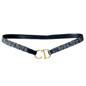 Vintage Dior Monogram CD Belt in Navy / Gold