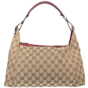 Vintage Gucci Monogram Shoulder Bag in Beige / Maroon | NITRYL