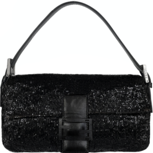 Vintage Fendi Beaded Baguette Bag in Black | NITRYL