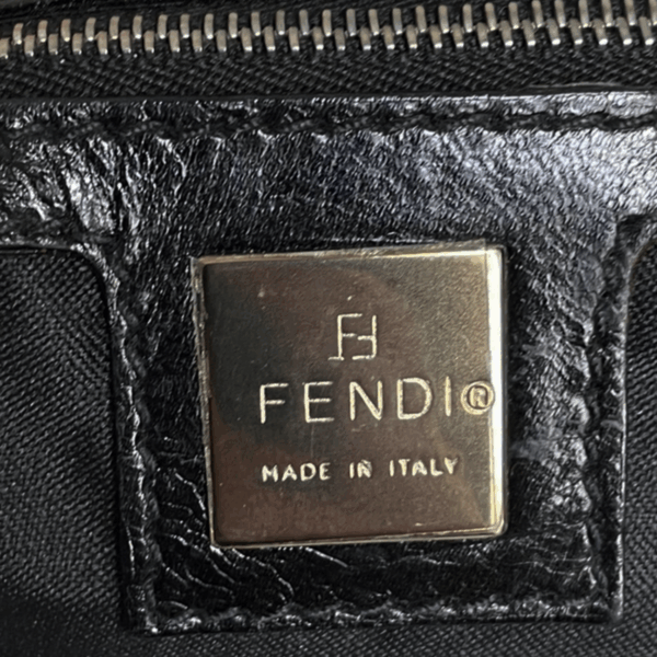 Fendi Cloth Half Moon Shoulder Bag in Black / Silver - Image 5