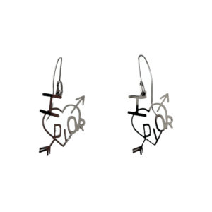 Vintage Dior 'I Love Dior' Earrings in Silver | NITRYL