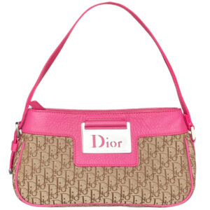 Vintage Dior Monogram Mini Columbus Shoulder Bag in Beige / Pink | NITRYL