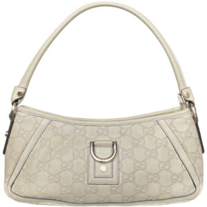 Vintage Gucci Monogram Shoulder Bag in Beige / Gold | NITRYL