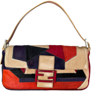 Vintage Fendi Patchwork Calfskin Shoulder Baguette | NITRYL