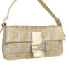 Fendi Monogram Metallic Glitter Shoulder Baguette Bag in Gold / Silver - Image 2