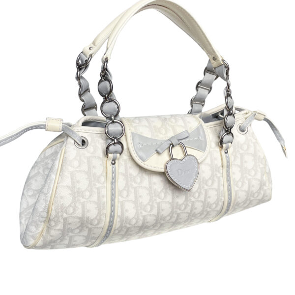 Dior Monogram Romantique Heart Shoulder Bag in White / Grey - Image 2