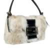 Fendi Rabbit Fur Mini Shoulder Baguette Bag in White / Beige - Image 2