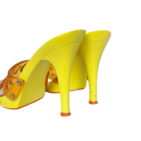Dior Logo Jelly Heels in Yellow / Orange UK 3.5 - Image 3