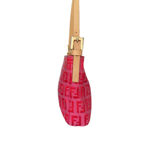 Fendi Monogram Mini Shoulder Baguette in Hot Pink / Red - Image 3
