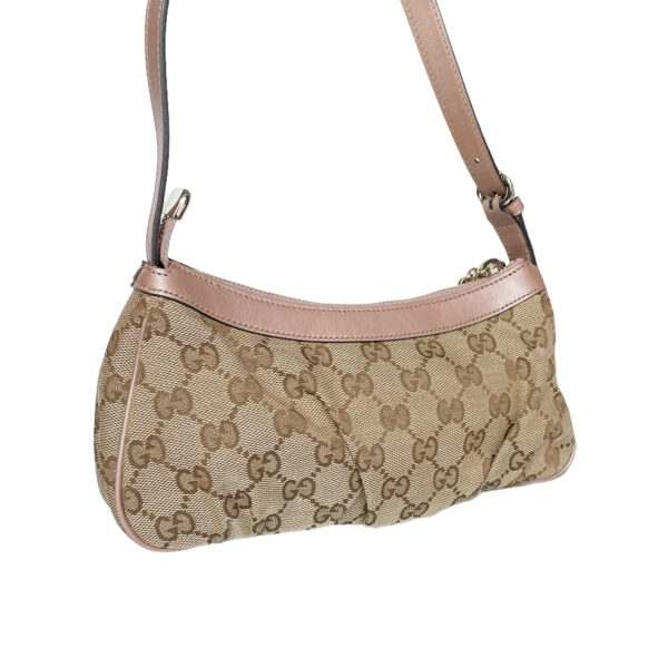 Gucci Monogram Heart Charm Mini Shoulder Bag in Beige / Pink / Gold - Image 4