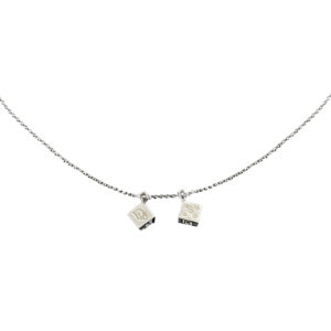 Vintage Dior Logo Dice Necklace in Silver | NITRYL