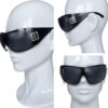 Chanel Diamante Logo Oversized Ski Sunglasses in Black / Silver - Image 4