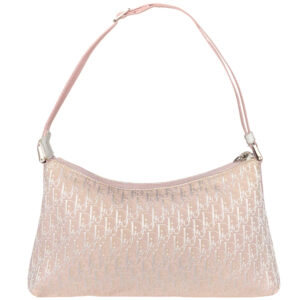 Vintage Dior Monogram Shoulder Bag in Baby Pink / White | NITRYL