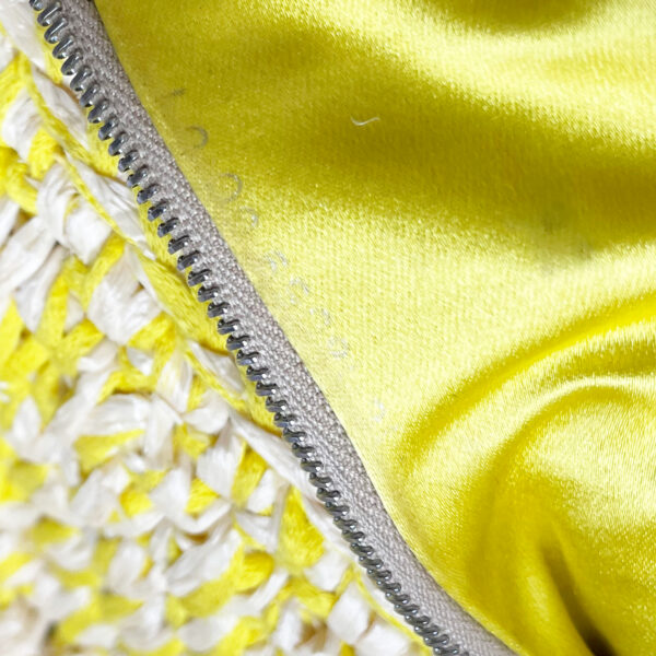 Fendi Rafia Woven Shoulder Baguette Bag in Yellow - Image 8