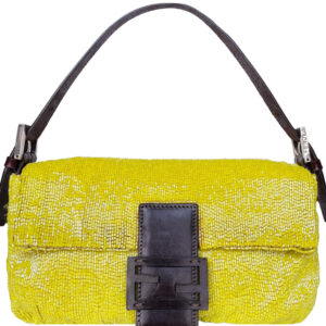 Vintage Fendi Beaded Shoulder Baguette Bag in Yellow | NITRYL