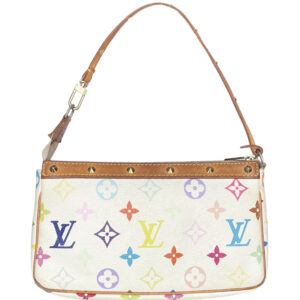 Vintage Louis Vuitton Monogram Murakami Pochette Shoulder Bag in Multicolour White | NITRYL