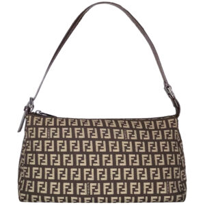 Vintage Fendi Monogram Shoulder Baguette Bag in Brown | NITRYL