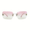 Chanel Diamante Rimless Ombre Sunglasses in Baby Pink / Silver - Image 2