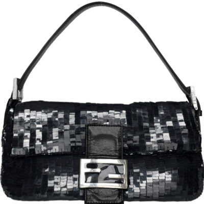 Fendi baguette black clearance leather