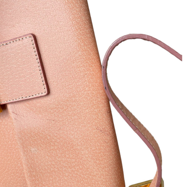 Fendi Leather Shoulder Baguette Bag in Peach Pink - Image 6