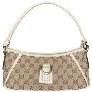 Vintage Gucci Monogram Shoulder Bag in Beige / Cream / Gold | NITRYL