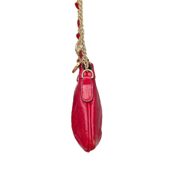 Gucci Monogram Heart Chain Mini Shoulder Bag in Red / Gold - Image 3