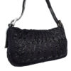 Fendi Beaded Shoulder Baguette Bag in Black with Crystal Encrusted Clasp and Exotic Leather Detailing - Image 4