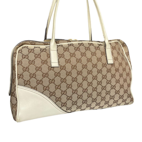 Gucci Monogram Shoulder Bag in Beige / Cream / Gold - Image 4