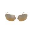 Chanel Diamante Rimless Sunglasses in Orange / Brown / Gold - Image 2