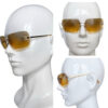 Chanel Diamante Rimless Sunglasses in Orange / Brown / Gold - Image 4