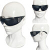 Chanel Diamante Logo Ski Wraparound Sunglasses in Black / Silver - Image 4