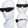 Chanel Logo Wraparound Sunglasses in Black / Silver - Image 5