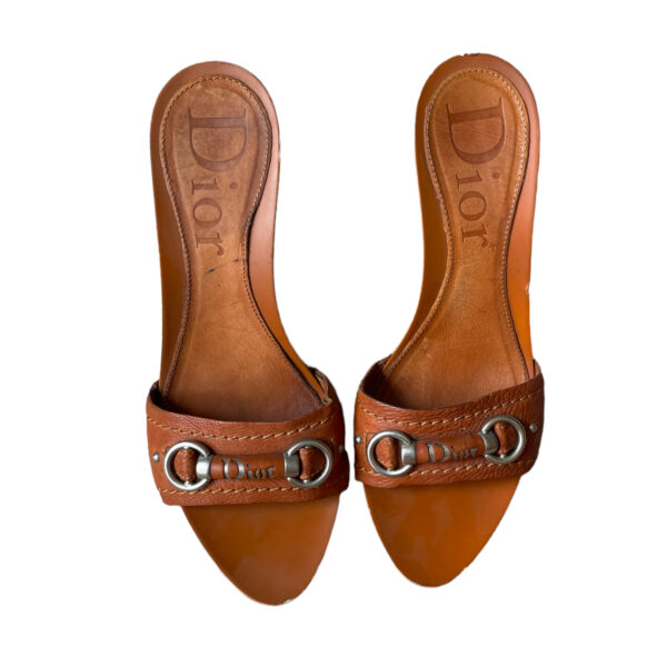 Dior Logo Heels in Tan / Silver UK 3 - Image 2