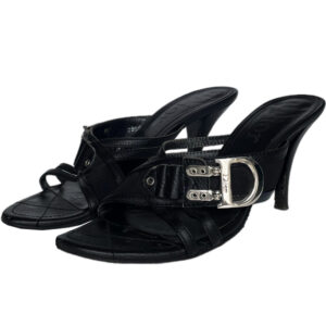 Vintage Dior Flight Heels in Black / Silver UK 5 | NITRYL