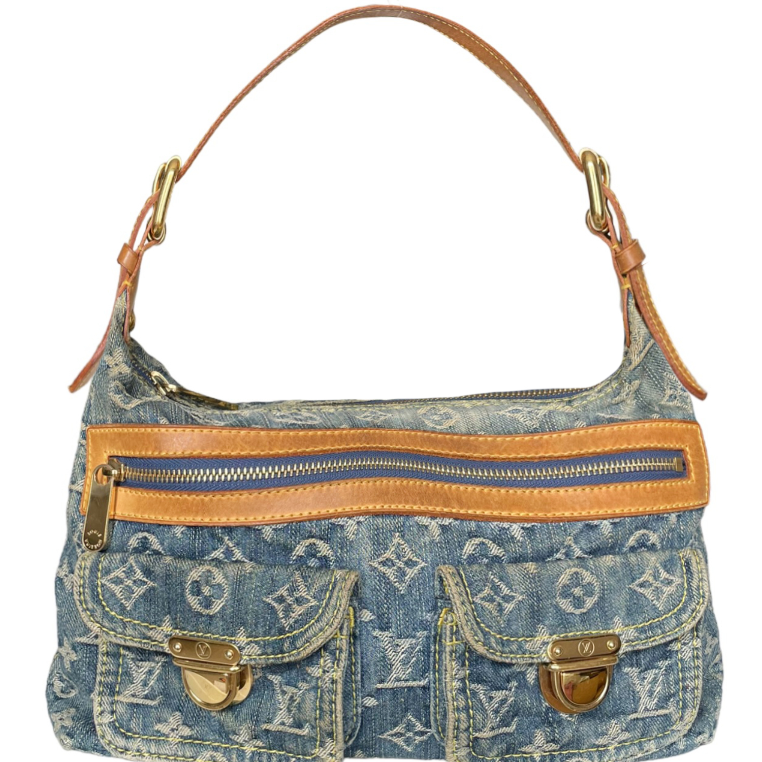 Louis Vuitton Monogram Denim 'Baggy' Shoulder Bag in Blue – Nitryl