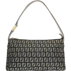 Vintage Fendi Monogram Shoulder Bag in Black / Grey / White | NITRYL