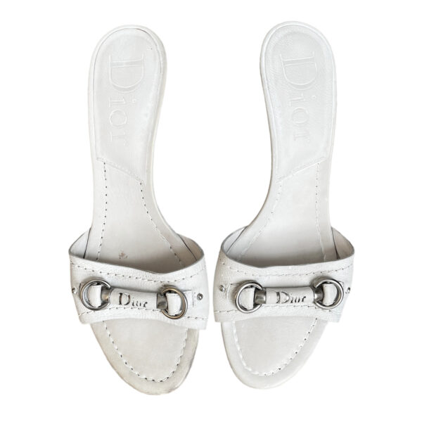 Dior Logo Heels in White / Silver UK 4.5 - Image 2