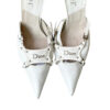 Dior Bondage Logo Mule Heels in White / Silver UK 6.5 - Image 2