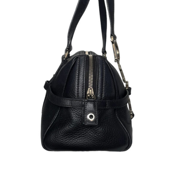 Dior Leather Shoulder Bag in Black with Silver Spellout Strap - Image 3