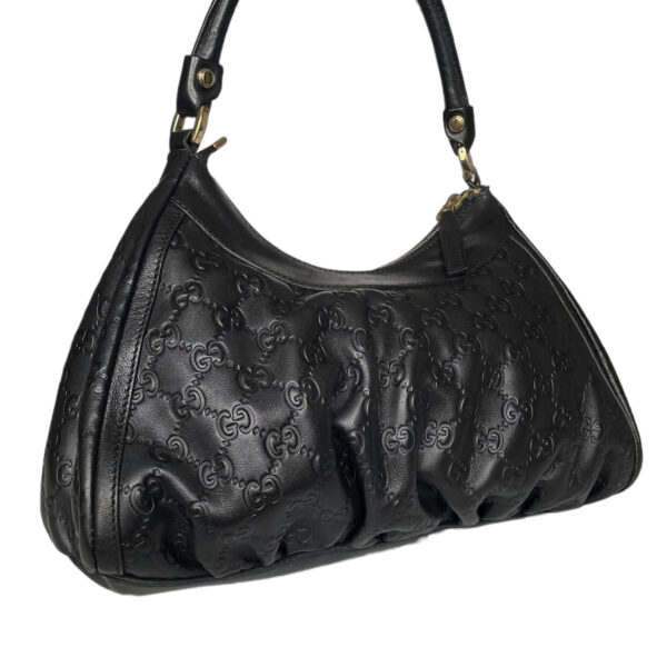 Gucci Monogram D Ring Hobo Shoulder Bag in Black / Gold - Image 3