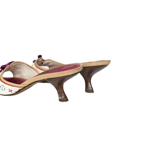 Louis Vuitton Monogram Murakami Bow Heels in White / Multicolour UK 3 - Image 4