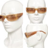 Prada Logo Wraparound Sunglasses in Beige - Image 3