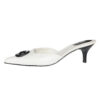 Chanel Logo Mules Heels in White / Black UK 3.5 - Image 3