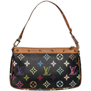 Vintage Louis Vuitton Monogram Murakami Pochette Shoulder Bag in Multicolour Black | NITRYL