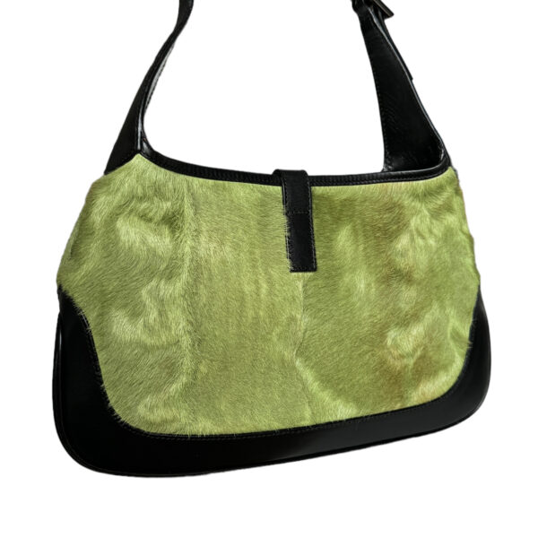 Gucci Fur Calfskin Jackie Shoulder Bag in Green / Black - Image 4