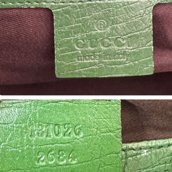 Gucci Monogram Horsebit Shoulder Bag in Beige / Green / Gold - Image 10