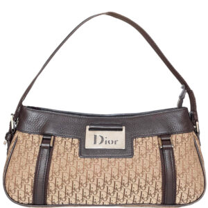 Vintage Dior Monogram Logo Columbus Shoulder Bag in Beige / Brown | NITRYL